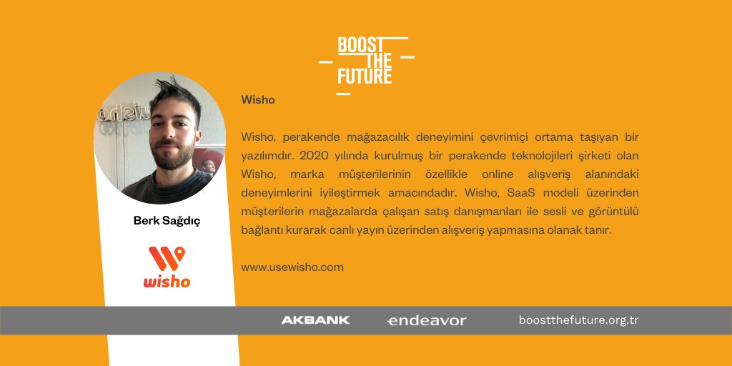endeavor_turkey's tweet photo. Boost The Future Girişimlerini tanıyalım!:
↗️@wishoapp , SaaS modeli üzerindenperakende mağazacılık deneyimini çevrimiçi ortama taşıyan bir yazılımdır.
https://t.co/g4UP0SBQhc https://t.co/LF5lj16JHh