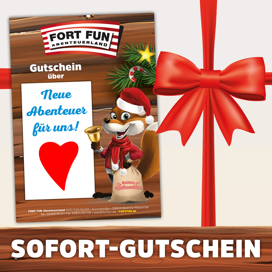 Gemeinsame Zeit ist in diesem Jahr wieder ein ganz besonderes Geschenk. 💝
Perfekt also, dass die FORT FUN Sofort-Gutscheine für die Jubiläumssaison 2022 ab sofort erhältlich sind!
➡ FORTFUN.de/gutschein
Personalisiert, zum selbst ausdrucken und in Christmas-Edition! ⭐🤩