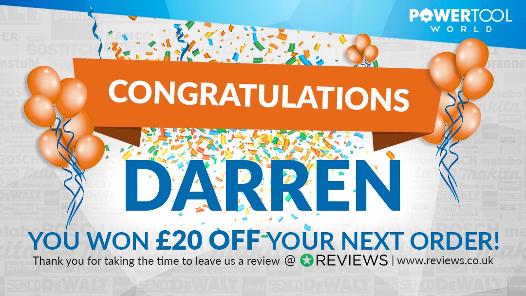 🏆It's time to pick our #winner review from reviews.co.uk. 🏆 Today's winner is Darren James who now has £20 credit on his account!
Leave us a #review and the next £20 credit can be yours! #win #reviewsmatter #reviewtime