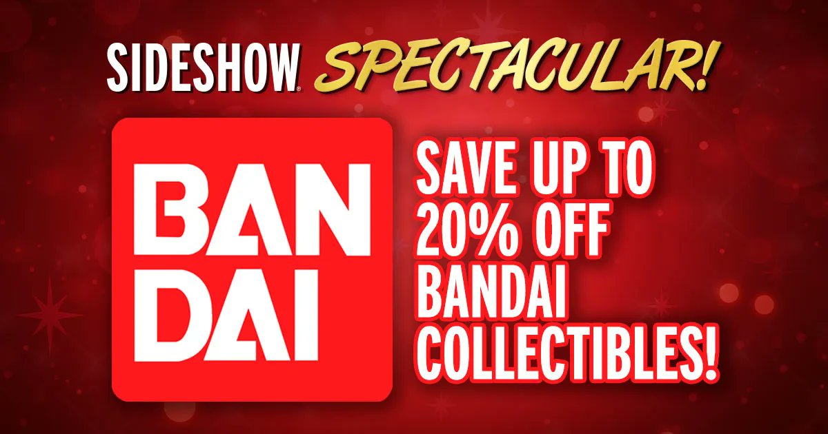 collectsideshow's tweet photo. Today we are celebrating Sideshow Spectacular with up to 20% off of Bandai Collectibles!
https://t.co/C7NHxespPS
@BandaiAmerica #Sideshow #SideshowSpectacular #Bandi https://t.co/7PrZMnBxoX