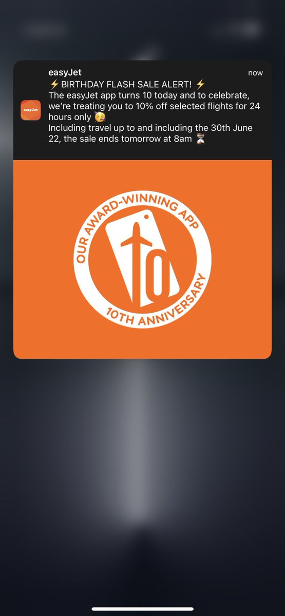 Well, it’s a day late but 👏👏 on getting this push out #easyJet #easyJetappis10