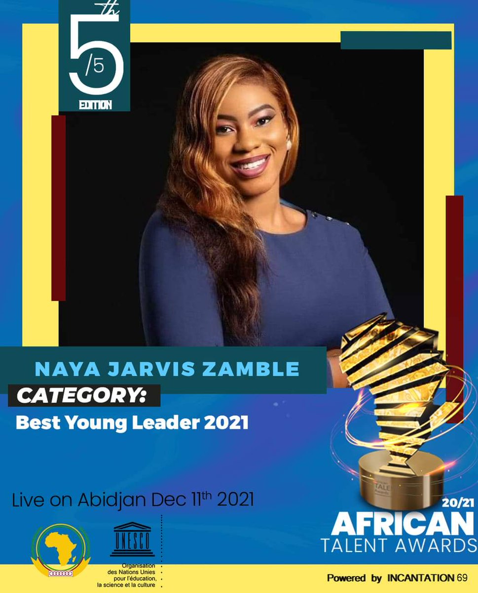 ZambleNaya's tweet photo. African Talent Awards 2021/
Catégorie Meilleur Leader 2021.

Chères toutes et chers tous, Soutenez-moi massivement en envoyant par SMS, LE05 au 98096.

Votez plusieurs fois par SMS sur Orange, MTN et Moov.

#Plus_Jeune_députée_de_CôtedIvoire🇨🇮
#NJZ https://t.co/o3GOPZGWiT