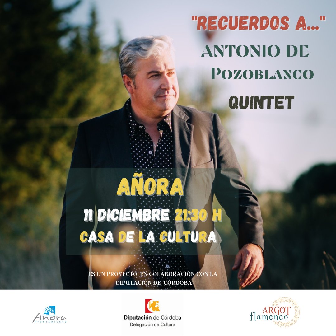 Solienses's tweet photo. Flamenco y literatura. Próximas citas culturales en Añora, con @AdePozoblanco y @RaquelGilEspejo https://t.co/Yrpp5ltAx3