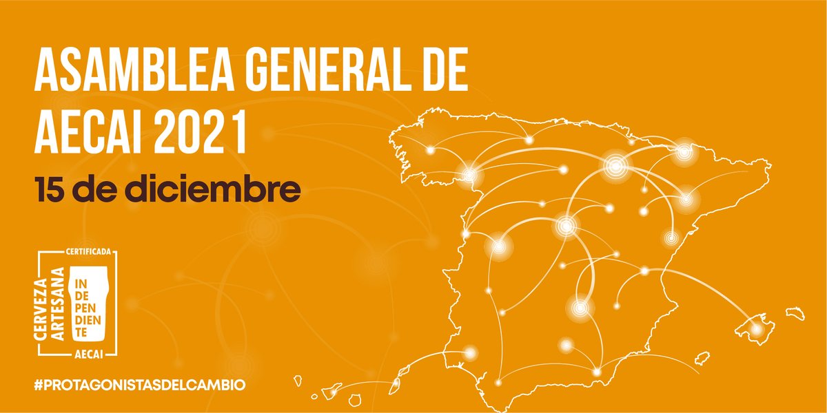 AECAI_info's tweet photo. 📢 AECAI, la Asociación Española de Cerveceros Artesanos Independientes, celebrará su Asamblea anual el próximo 15 de diciembre

➡ En ella se juntarán los #protagonistasdelCAMBIO (en la cerveza) https://t.co/2xddQBsekr