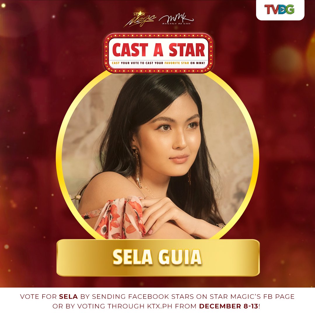 tvdigigroup's tweet photo. VOTE for @selaguia by sending Facebook Stars on Star Magic's Facebook Page or VOTE through https://t.co/PjOpUNsSTw from December 8-13! Cast your votes NOW! https://t.co/sZZaSBfPIq