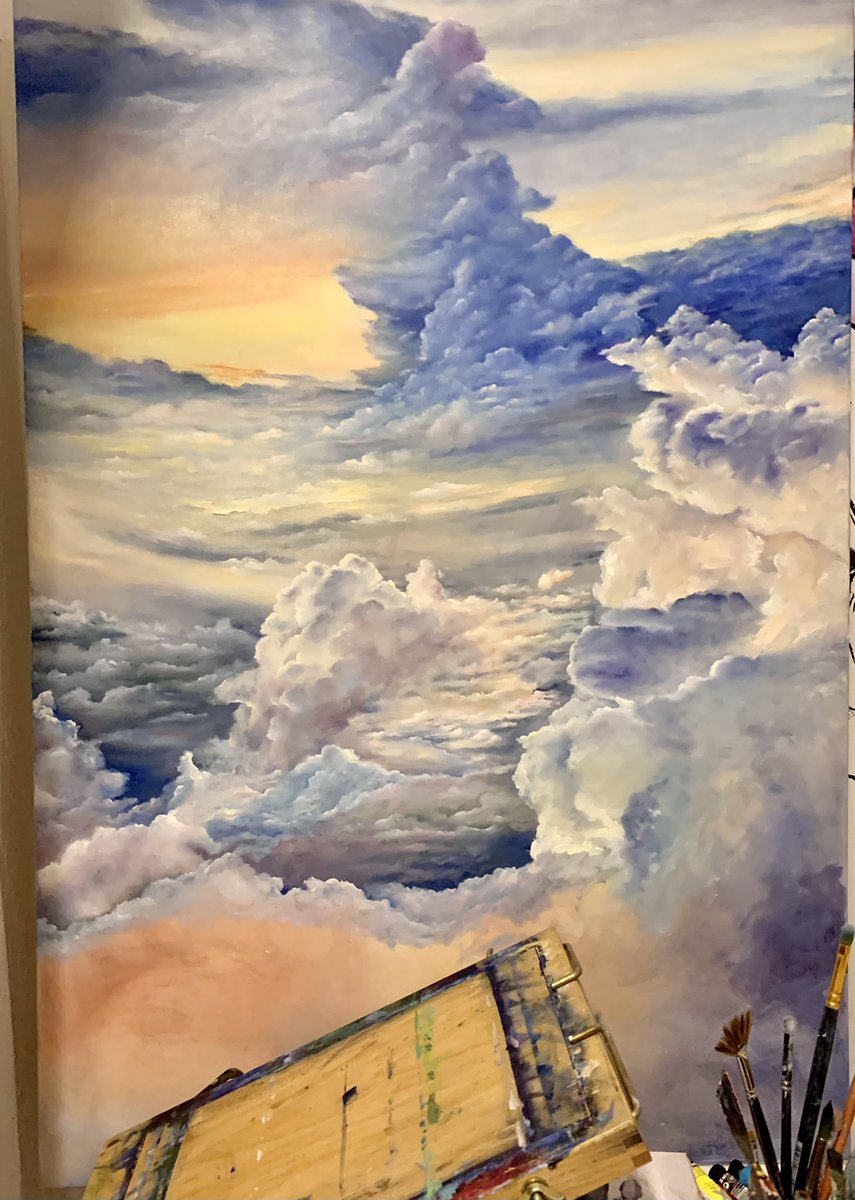 ETurach's tweet photo. @calyptra_s Hi Masha!💝 My best painting in progress🙆🏻‍♀️ Oil on canvas. Surrealism. The story of the birth of stars https://t.co/6G3XkFWRPH