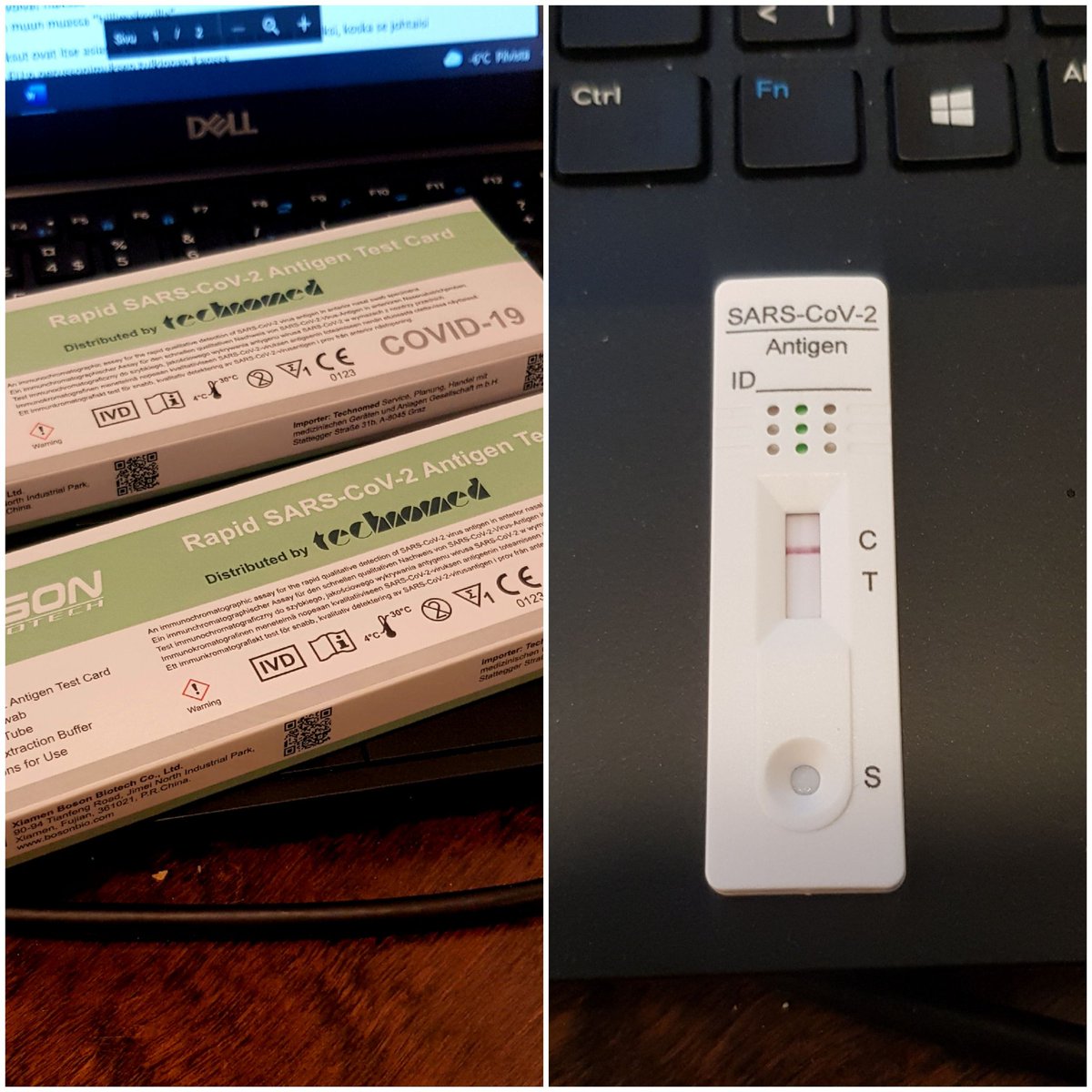 Kansanedustajille jaettiin tänään tee-se-itse-testit. On nopea ja helppo tehdä. Tulos negatiivinen. Tämä lisää terveysturvallisuutta. Näitä jakoon laajasti. Maksutta tai edullisesti.