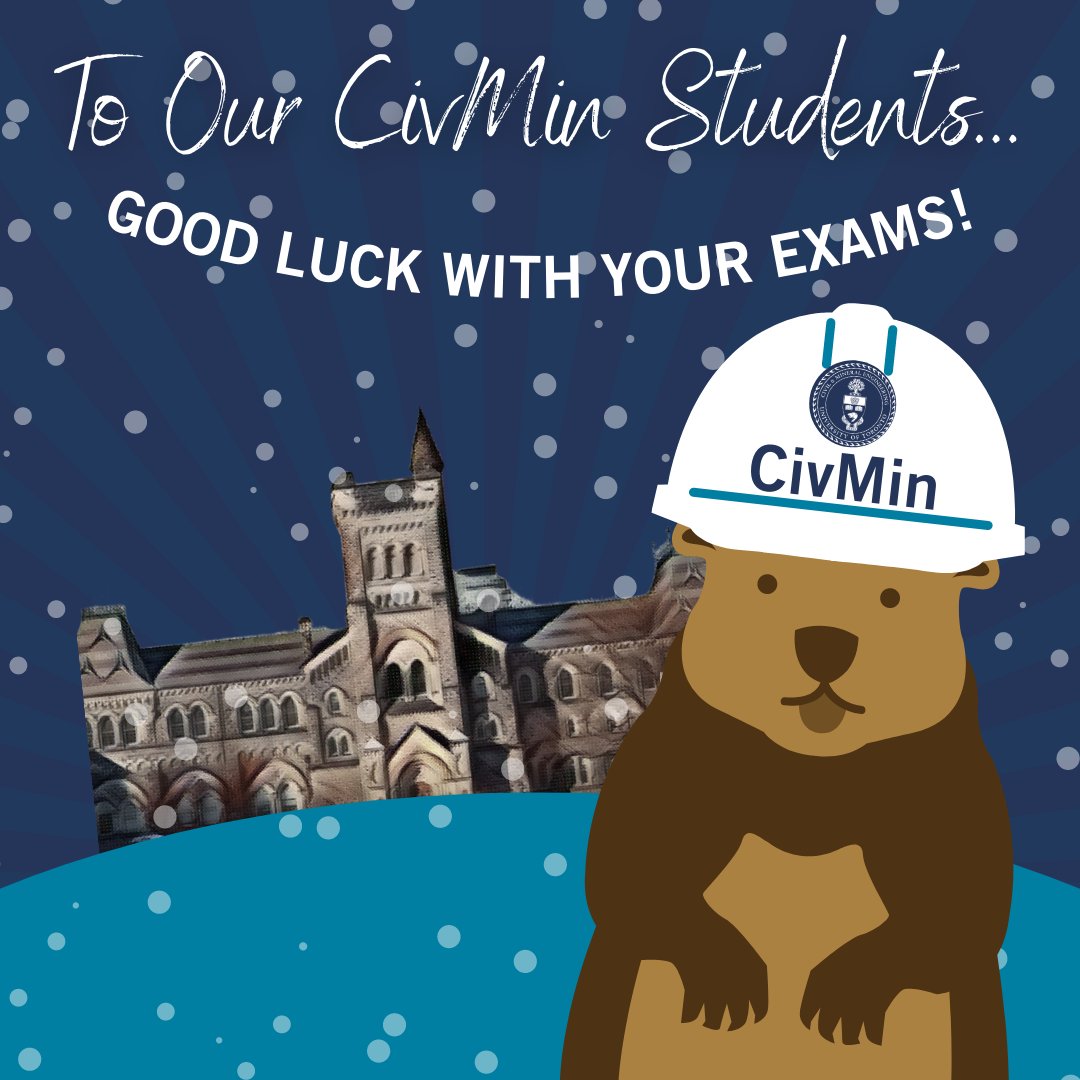 civmin's tweet photo. Time to dig in! Good luck, everyone...see you on the other side!
#exams2021 #examseason #students #universityoftoronto #toronto #civilengineering #mineralengineering #mining #groundhog https://t.co/RvTCAI5H4S