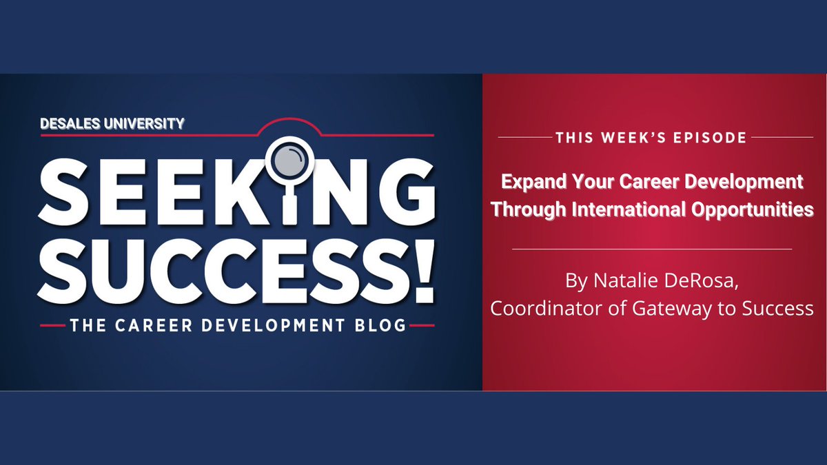 DSUCareer's tweet photo. For this week's blog, learn more about how to "Expand Your Career Development Through International Experiences", written by The Coordinator of Gateway to Success, Natalie DeRosa!

Read the full post below 😁
https://t.co/qDuYSYJdLD https://t.co/FlR8D1UeIF