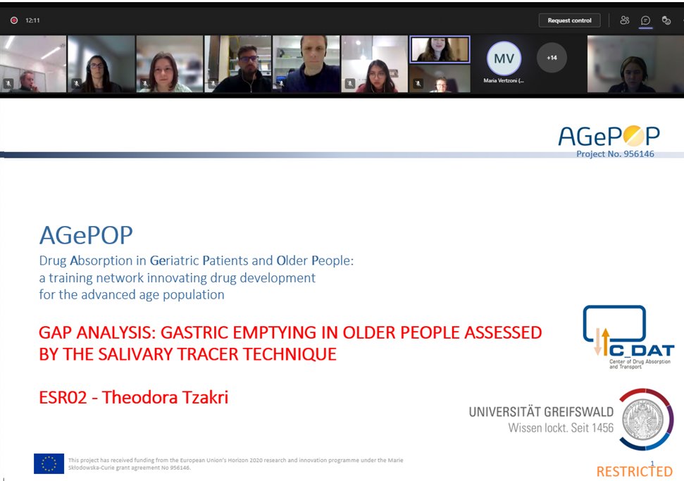 AGePOP_H2020's tweet photo. The monthly @AGePOP_H2020 meetings provide a platform for our ESR's to introduce their research projects to the consortium. At our final meeting this year, @DoraTz3 had the opportunity to present her project. We wish you a wonderful Christmas season!

#H2020 #MSCA https://t.co/HZ8qwyef6c