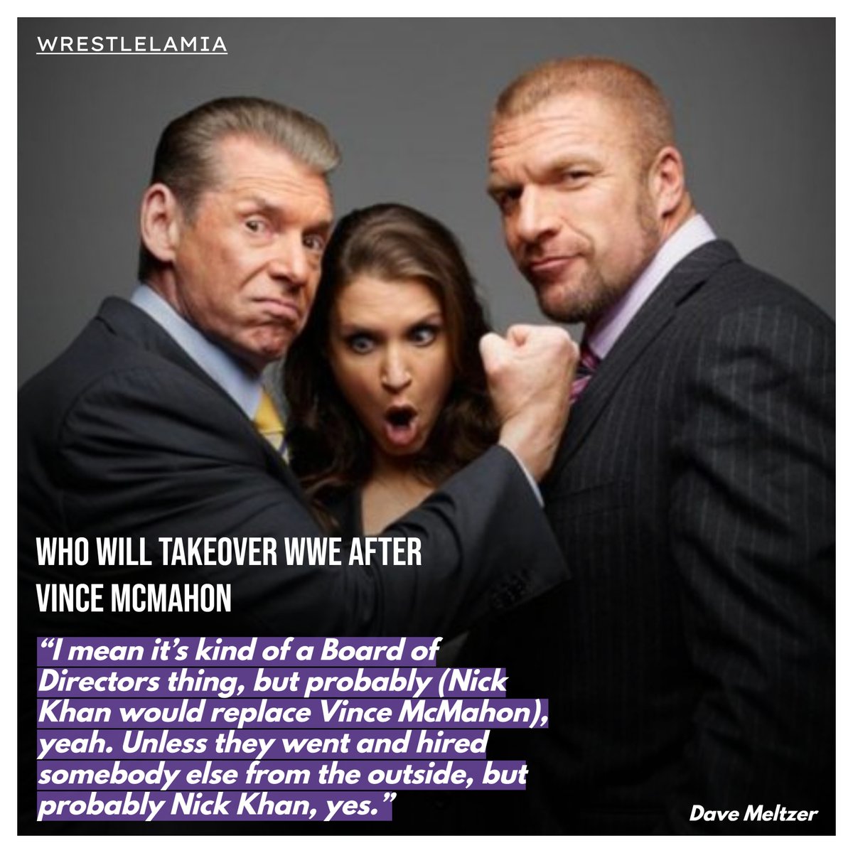 wrestlelamia's tweet photo. If Nick Khan takes over WWE, there will be just four wrestlers on the main roster 😂 https://t.co/hVQ8B6HTPj
