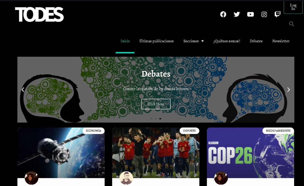 📣Aspirante a la #Proyeccom22, <a href="/TodesDiario/">Todes Diario</a>.

"Todes Diario" es un medio divulgativo que nace con el objetivo de tratar temas de actualidad con un enfoque diferente y de calidad.
<a href="/CulturaFcom/">Aula de Cultura (Facultad de Comunicación)</a> #innovacion #periodismo

Toda la info en su web👉 ow.ly/f9eL50H6QOs