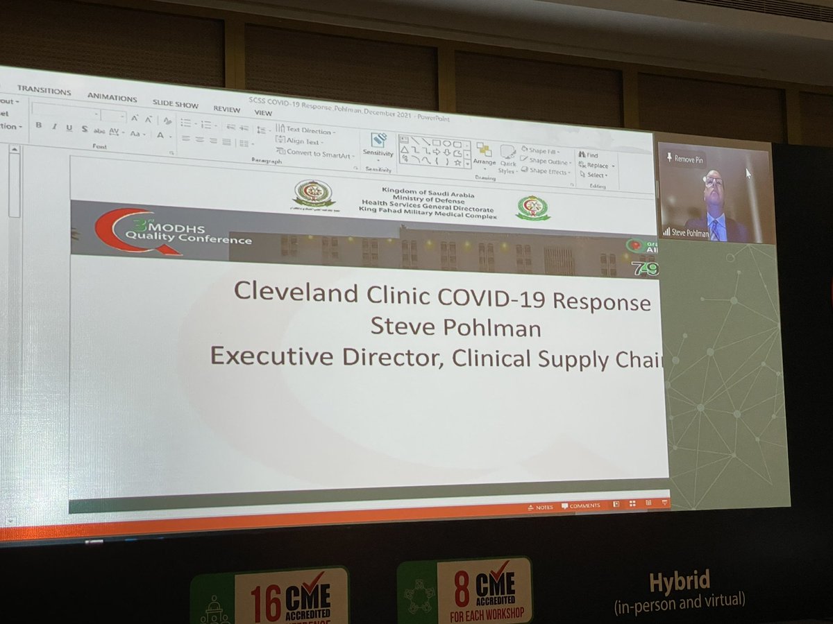 noura4's tweet photo. Supply Chain during the pandemic by Steve Pohlman - Cleveland Clinic #3rd_MODHS_Quality_Conference https://t.co/Ds8usmNb3Z