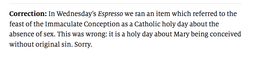La fe de errores del Espresso de hoy de <a href="/TheEconomist/">The Economist</a>  no tiene mácula.