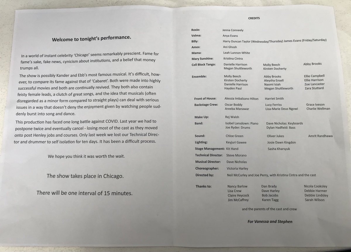 Absolutely Brilliant performance from these students!!!
If you want to see a great show tickets still available for Friday and Saturday.
Please show your support they deserve it!!!