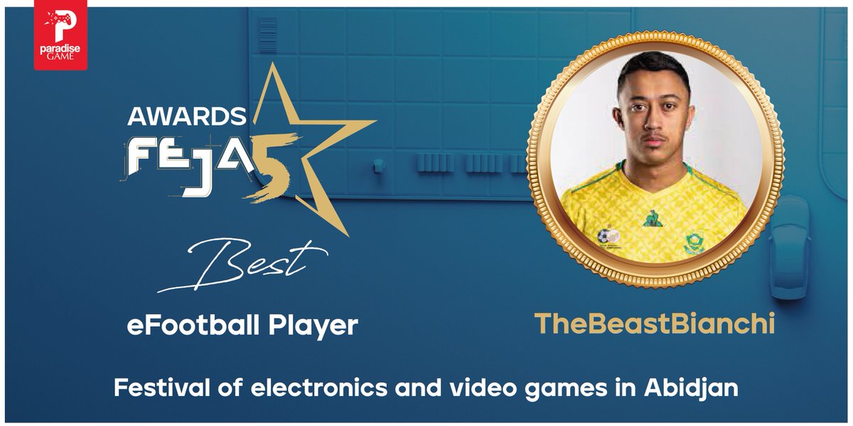 ParadiseGame_'s tweet photo. The South African player @thebeastbianchi wins the #FejaAward in the category « Best Efootball Player ».
#Gaming #FejaAwards #Feja5 #Esport https://t.co/3zrpAueL33