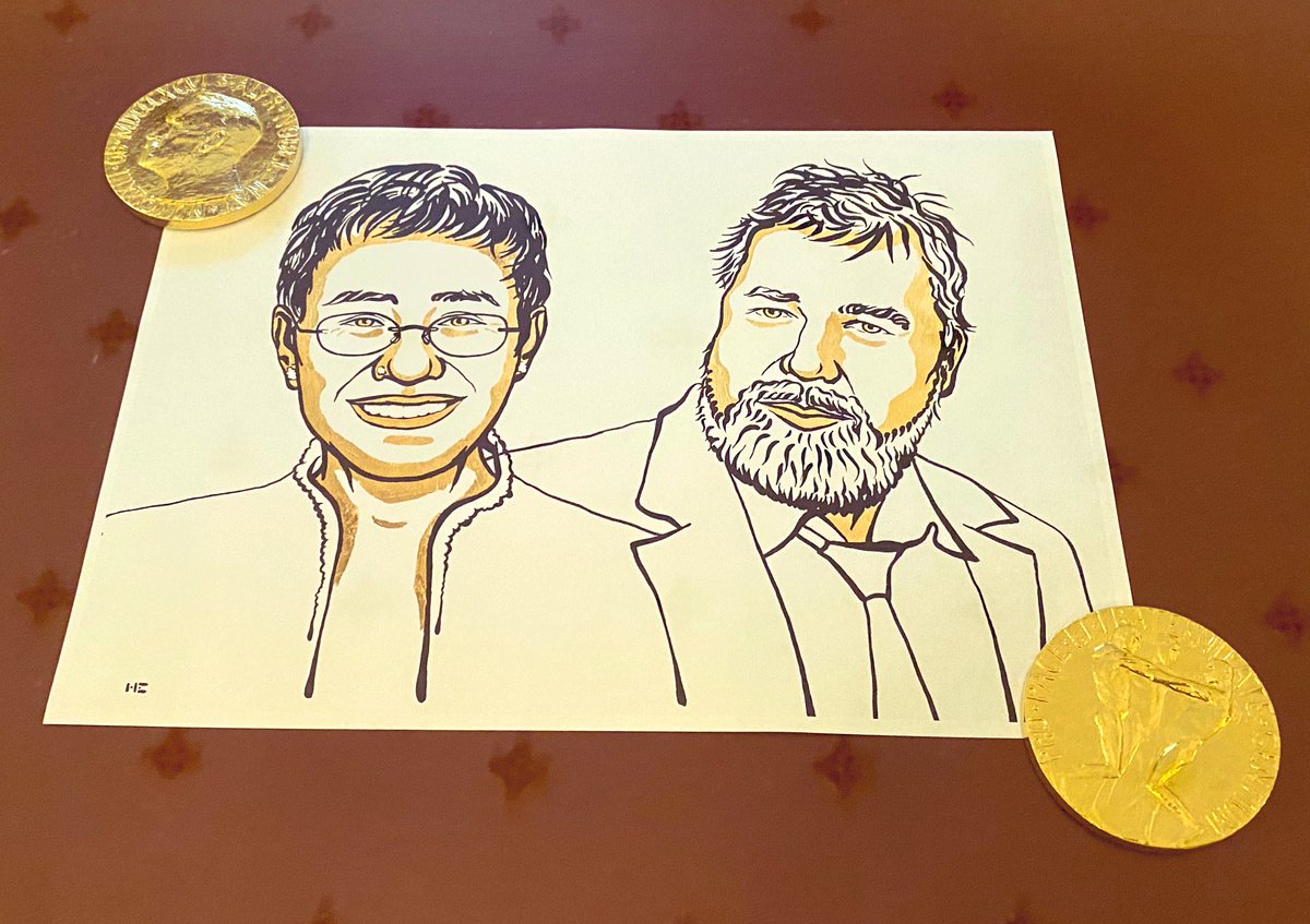 sree's tweet photo. A thread from Oslo and #NobelPeacePrize celebrations. Honored to be here to cover @NobelPrize for @mariaressa & Dmitry Muratov.
Representing @scroll_in @sbujournalism @stonybrooku @digimentors.
In 2018, I was in Stockholm, where all the other Prizes are presented. ππΎπ³π΄πΈπͺ https://t.co/TtvHK71Gzk