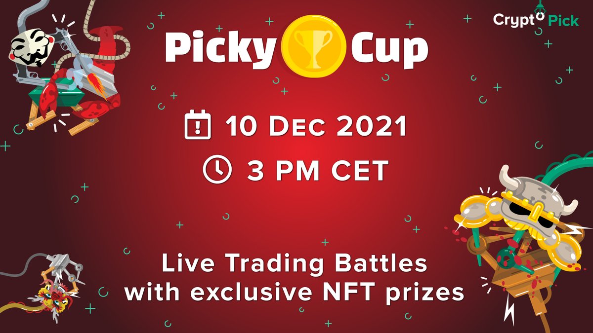Tomorrow it's Pick Cup time🏆

Like every Friday, we will hold a live tournament with Picky and NFT prizes. So come show your picking skills and go home with some epic prizes.

Friday 10 Dec 2021 at 3 PM CET
See you there!

#LearnToEarn #PlayToEarn
