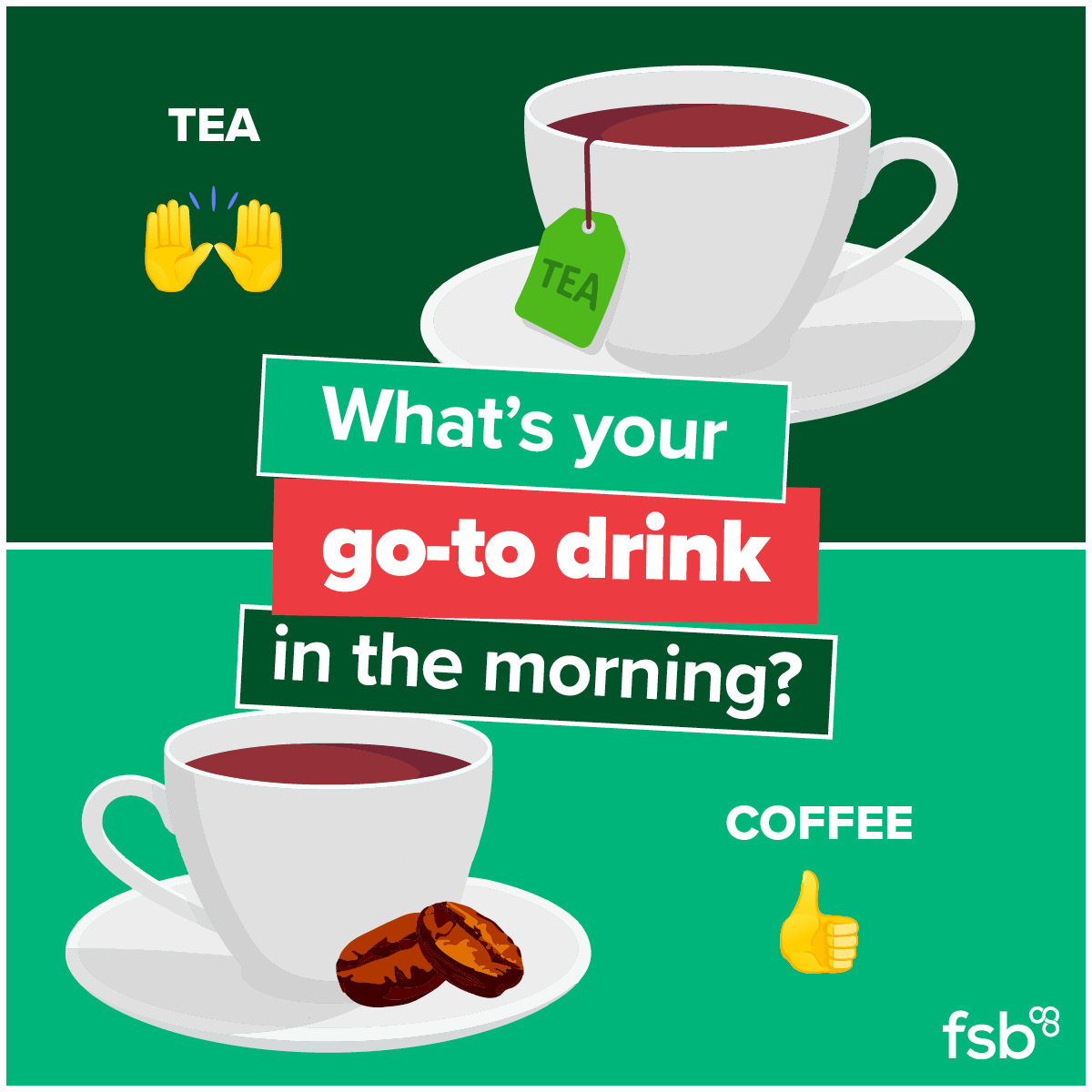 There’s nothing like a little pick-me-up in the morning to start your day. What’s your go-to? Cast your vote using emojis to be in with a chance of winning today’s FSB Festive Gift Box! #FSBmemberDecember