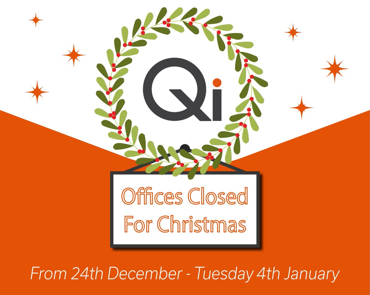 Our Christmas office closure is taking place between 24th December until Tuesday 4th January. 🎄

If you have any queries up until we close, please get in touch. We have exciting things planned for 2022, stay tuned! 

☎01952 292166
📧support@qivansystems.co.uk