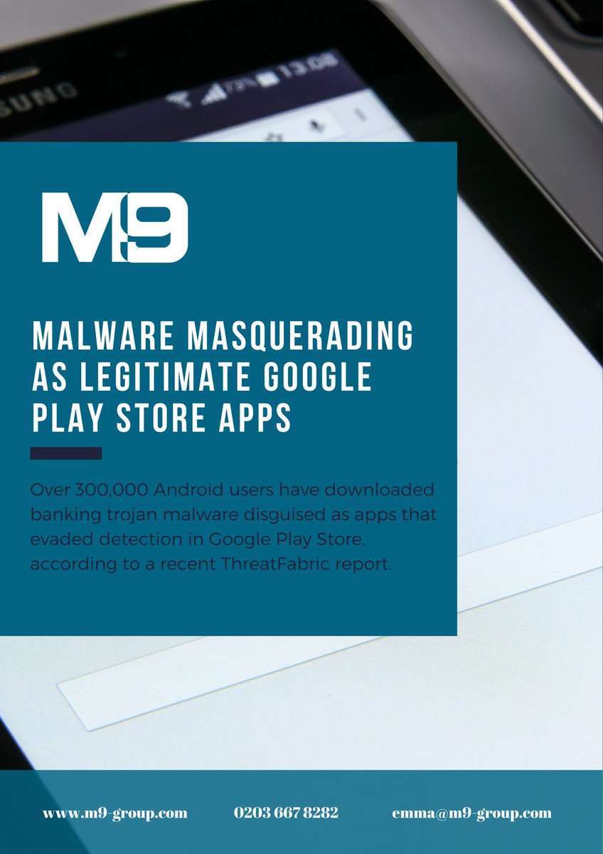 them9group's tweet photo. Malware masquerading as Google Play Store apps.
See the info here - https://t.co/LRq12Vy3yT
 #itsecurity #business #hacked #phishing  #networking  #anonymous #ransomware #networksecurity #data  #cloudsecurity #cybersecurity #NCSC #Apps #Google #Trojan #imposter #data #threat https://t.co/j3mCjHSCGI