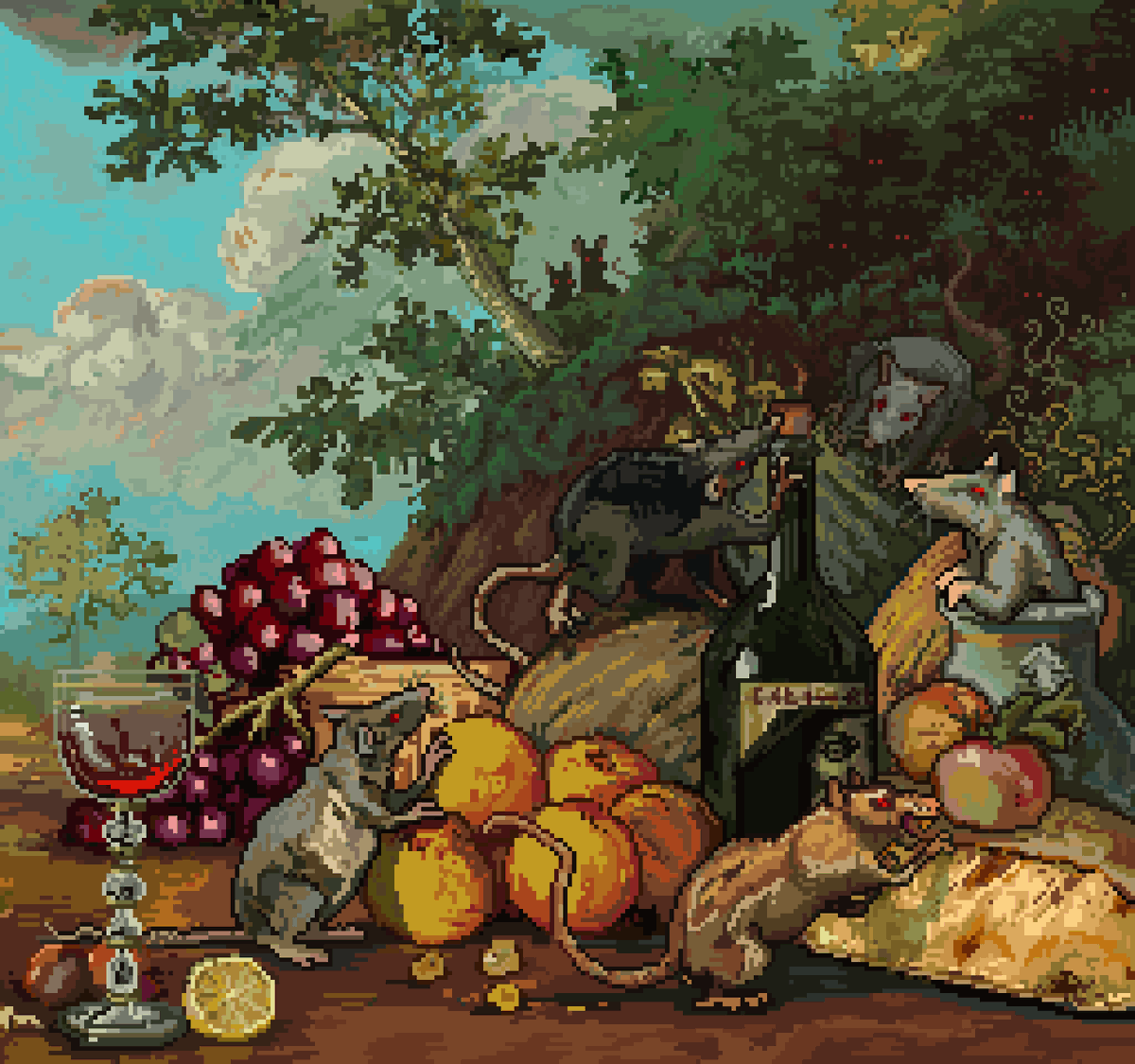rata_yonqui's tweet photo. This is time for celebration, specially in our community!
I celebrate the collectors! 🖤 The biggest and the small! 🍏🧀 I wish you all the blessings you deserve and much more! 🍷
"Nature Morte"
AVAILABLE very soon on @opensea
#Procul a Quattrocento
https://t.co/GUpPLIHZQO https://t.co/E2o1L5Niy5