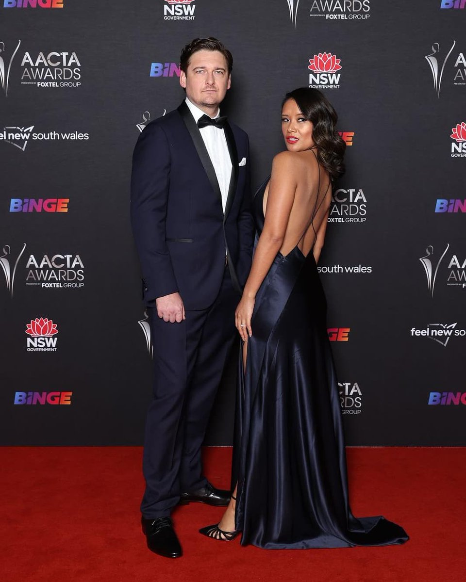 Look at my beautiful bride on the #redcarpet of the @AACTA Awards last night! 😳 #datenight #CoupleGoals #TheUnusualSuspects #AACTAs #AACTA @SBSOnDemand @hulu @AquariusFilmsOz Tux from @MJBale Styling by @DonnyGalella Accommodation at @langhamsydney @StanAustralia