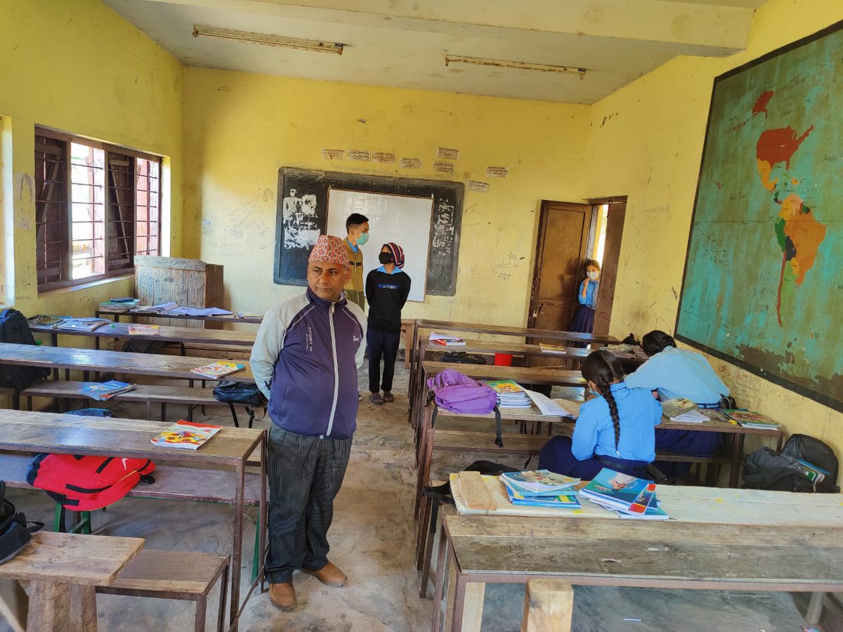 geosafety's tweet photo. GHI's Upama Ojha in the field, learning from school principals in southeastern Nepal. GHI is determining the feasibilty of using Earthquake Desks to increase safety of Nepal's schoolchildren.
@NSETNepal1 @Upama__Ojha @sabharim #GHIinAction #adaptiveaction https://t.co/nNJsL5MQXL