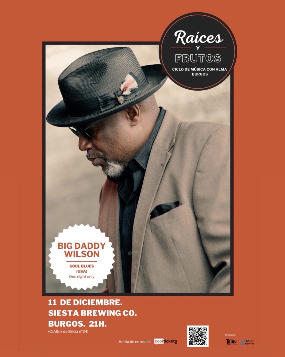 Este sábado tenemos una cita con mucho soul en la sala de conciertos de Siesta Brewing Co. 😏

🎟️ cooltickets.es/es/events/big-…

#RaícesYFrutos 💜