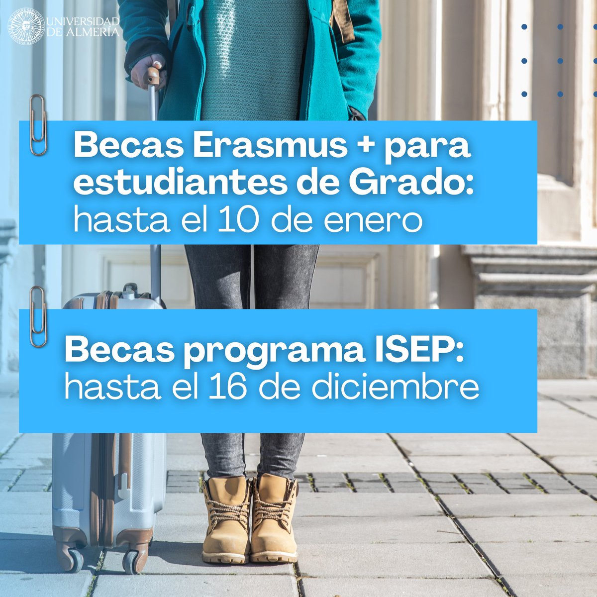 ualmeria's tweet photo. ✈️🌍 La UAL convoca becas Erasmus+ e ISEP de movilidad para el curso académico 2022-2023 🔝
Puedes leer más en UALNews👉🏻 https://t.co/NKChz9ebc7
#soyUAL #UAL #becasUAL #erasmus https://t.co/Ml36SmGyFn