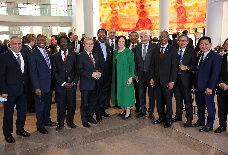 moroccoinaussie's tweet photo. Ambassador #Karim_Medrek has been glad to attend the end-of-year reception hosted by @dfat Secretary #Kathryn_Campbell, in presence of the #Governor_General of #Australia, @MarisePayne, @DanTehanWannon and @ZedSeselja in honour of the accredited #Diplomatic_Corps in #Canberra. https://t.co/lS4NGZlb14