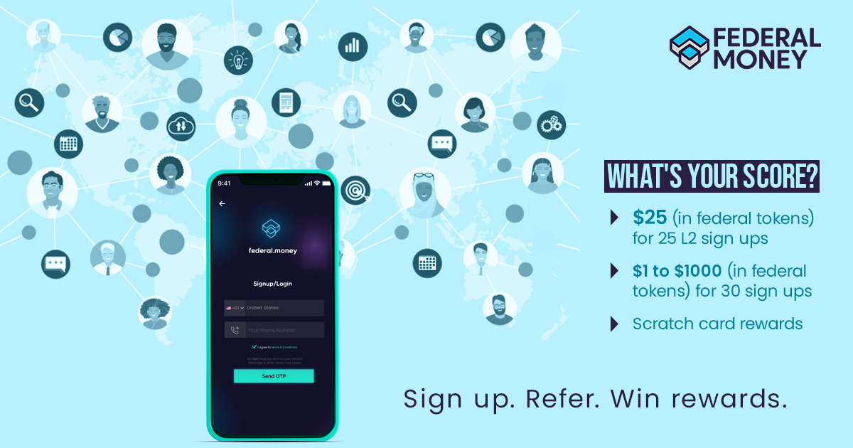 FDRL_Money's tweet photo. Sign-ups &amp; referrals on #Federal 📱 is most rewarding!
✅$25 in federal tokens for 25 sign up on L2 in your network
✅$1 to $1000 in federal tokens for 30 sign ups
✅Scratch card rewards
App download: 
Android- https://t.co/6nIipRj3u3
iOS - https://t.co/SpFbiA2q9c https://t.co/8RUzOKSKtj