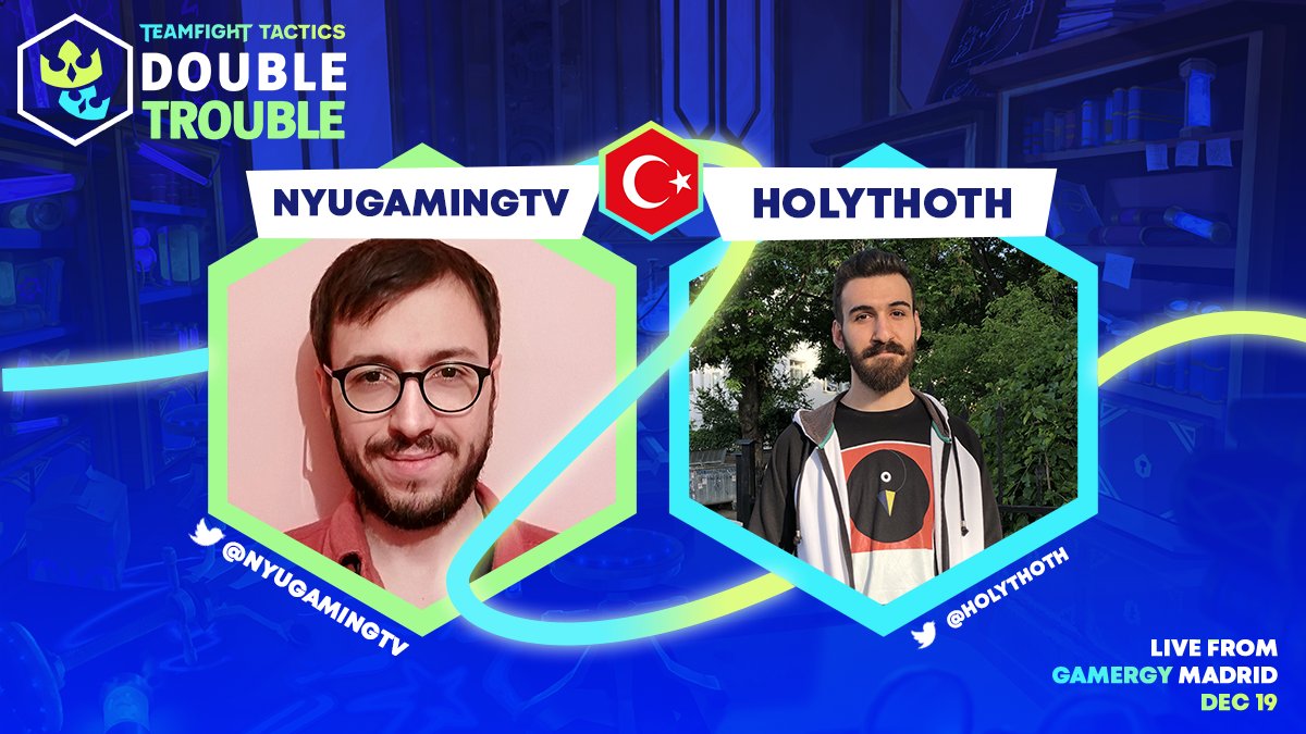 Aralık 19'da İspanya Madrid'de <a href="/nyugamingtv/">NYU</a> ile <a href="/TFT/">Teamfight Tactics</a> çifte bela turnuvasına katılacağız! Hem offline olması hem de Madrid'e olması muhteşem bir şey. Çifte bela modu için mükemmel bir başlangıç. c: 🥳🥳🥳 <a href="/TurkiyeTft/">Teamfight Tactics - Türkiye</a>