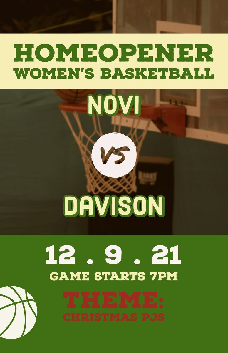NoviVarsityWB's tweet photo. 🚨HOME-OPENER TONIGHT

Show out @ 7PM
•
��
JV: 5:30 PM

Theme: Christmas PJs🎄 https://t.co/OCdotnI7zg