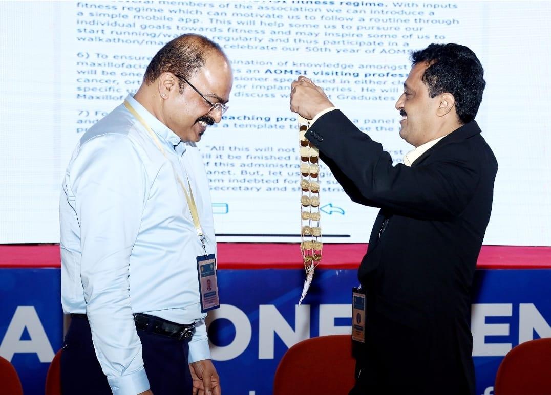 #AOMSI New team takes over after last week Mangalore AGM President Dr Manjunath Rai, Hon Secretary Dr Girish Rao, Treasurer Dr Rajashekar G, Editor Dr Amit Dhawan.