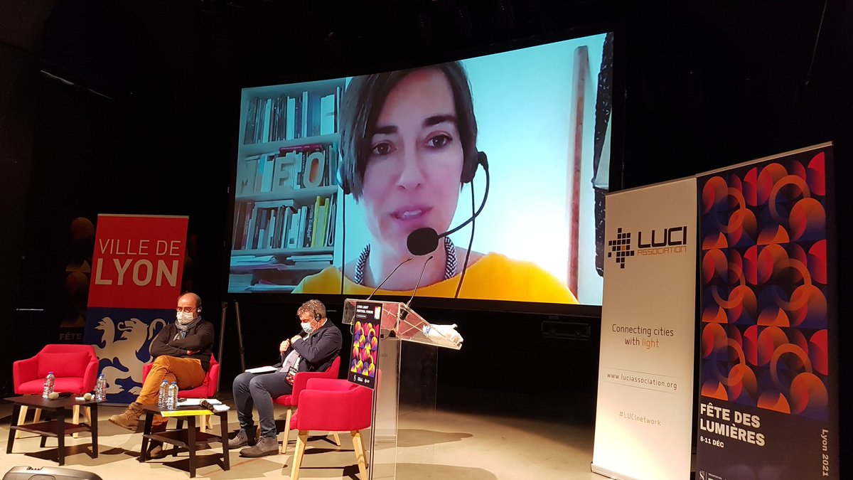 LUCIassociation's tweet photo. "Light is a powerful tool to bring play, change perspectives & engage the generations of the future in our cities" – great session at #LLFF2021 with ThierryMarsick @villedeLyon , @ElettraB @configlight & LarsOcklund, #Gothenburg
#LUCInetwork https://t.co/rGCHiMUOny