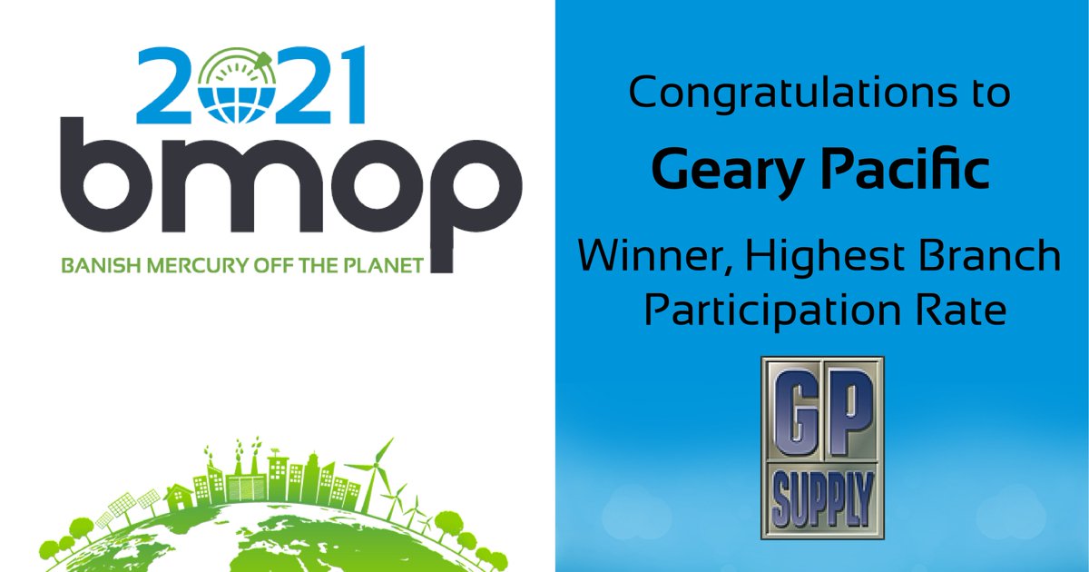Congratulations to <a href="/gearypacific/">Geary Pacific Supply</a>, winner for the 2021 BMOP competition for the distributor with the highest competition participation rate at 34%!