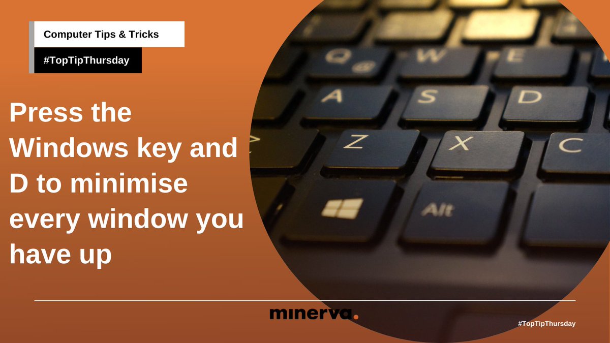 Minimise all your windows at once with this #toptipthursday

#computertips #keyboardtricks #keyboardhacks