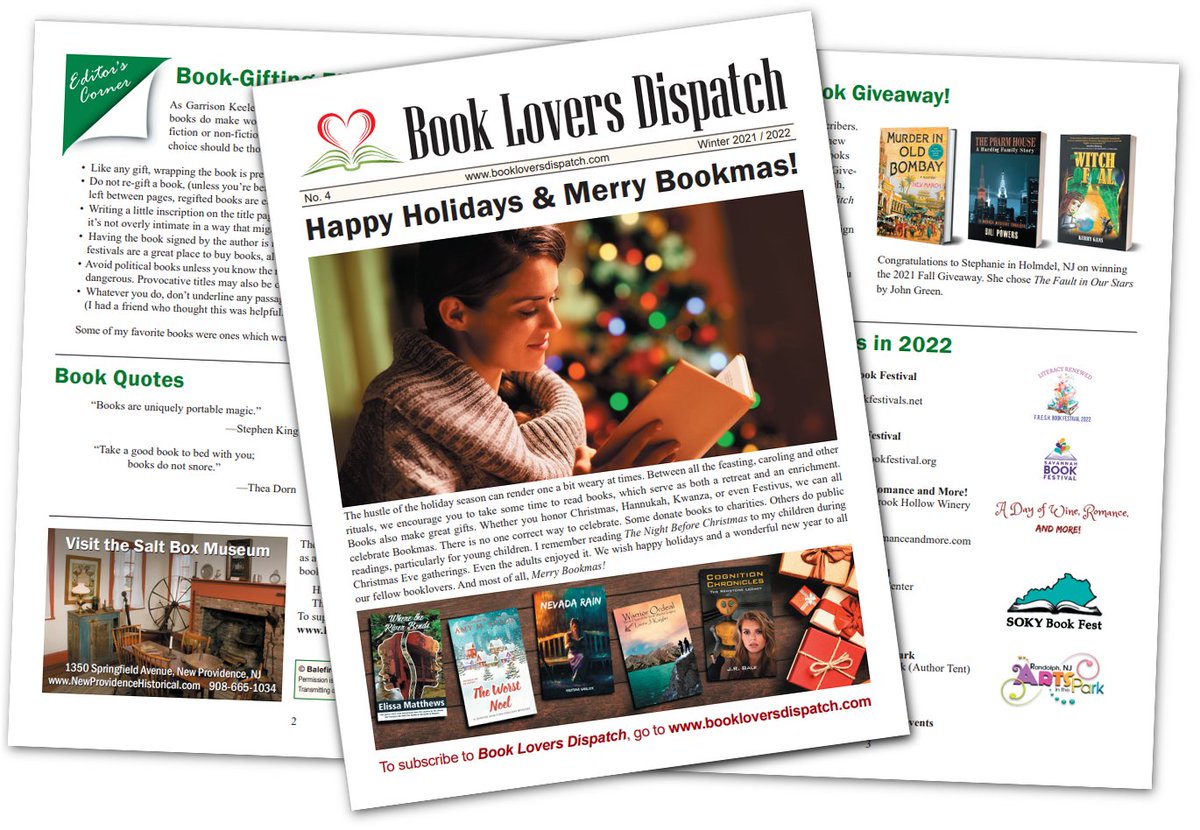 The latest issue of the Book Lovers Dispatch is out. 
Happy Holidays &amp; Merry Bookmas!
Download it for free at bit.ly/BLD-Issue04