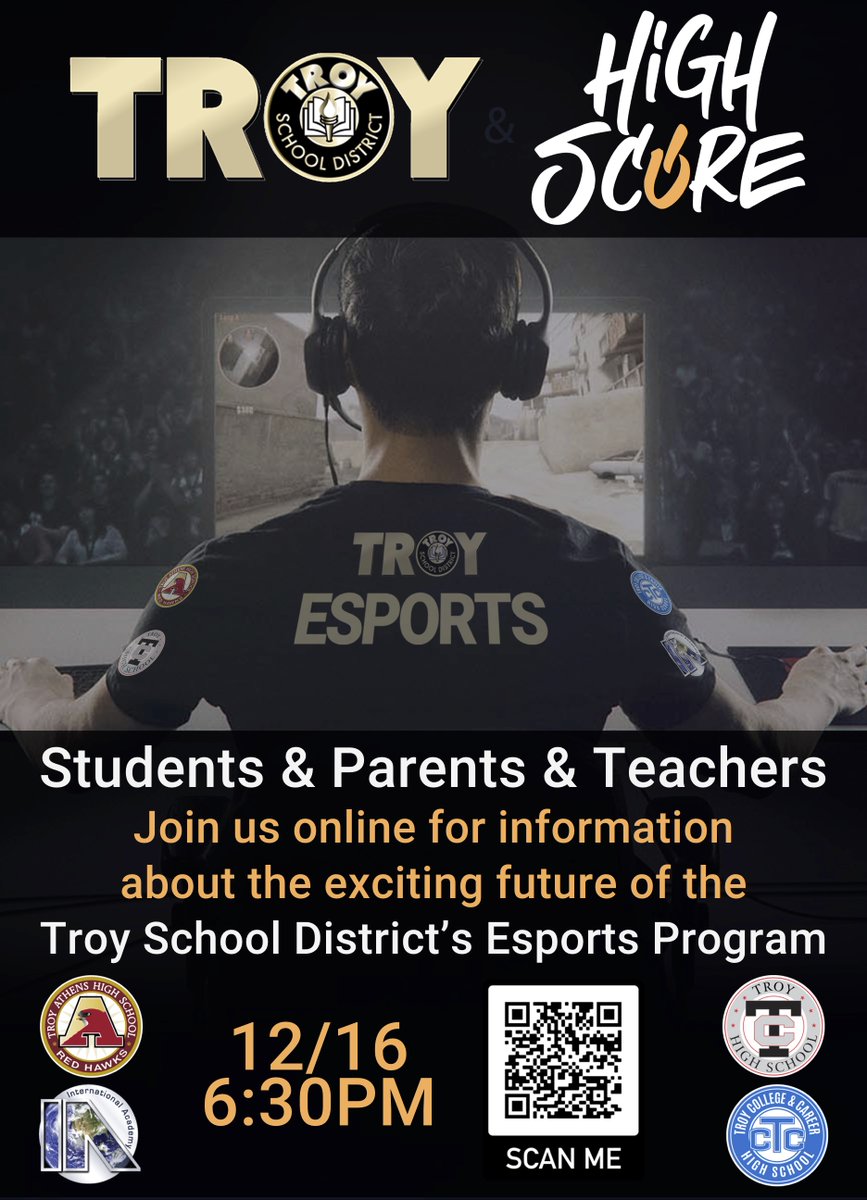 Interested in ESports? The TSD is building a competitive district-wide program. Join us on 12/16 to learn more! <a href="/troy_colts/">Troy Colts</a> <a href="/troy_athens/">Troy Athens High School</a> <a href="/IAEast/">International Academy East</a> <a href="/learningTurner/">Bill Turner</a>
