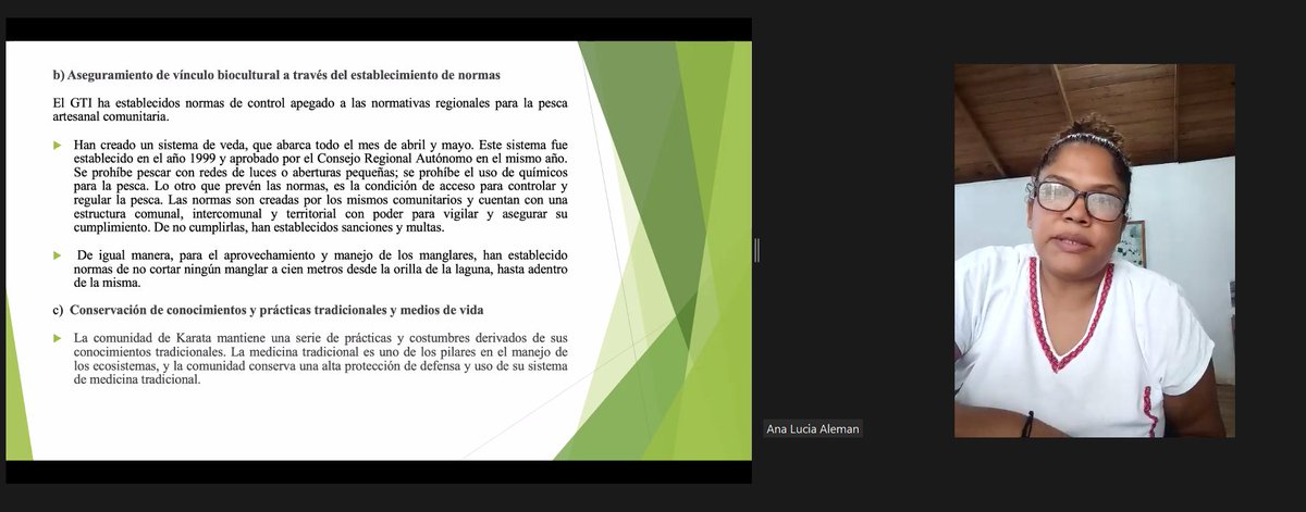 tebtebba's tweet image. &quot;In May and June, fishing is not allowed. Nets that are too small are not allowed. Mangroves must not be destroyed.&quot; - Ana Lucia Cunningham as she presents #fishing as one of the #indigenouspractices in #LatinAmerica that helps prevent #biodiversityloss.