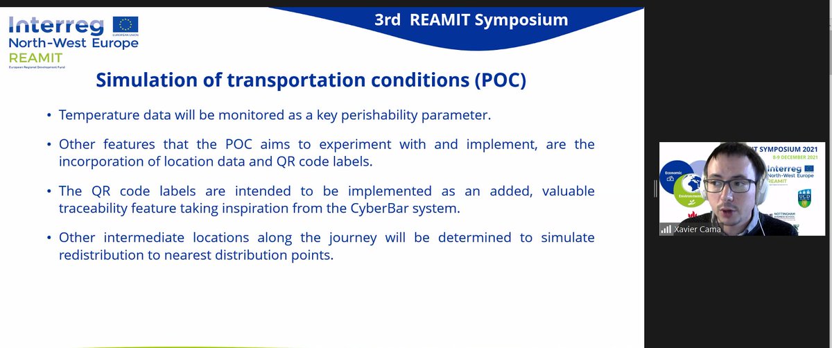 reamit4nwe's tweet photo. An interesting presentation by Dr Xavier Cama of
@ucddublin on REAMIT Pilot solutions to reduce #foodwaste in Ireland and a look at #Cyberbar technology at #REAMITSymposium2021 https://t.co/U7mPcnIwzb