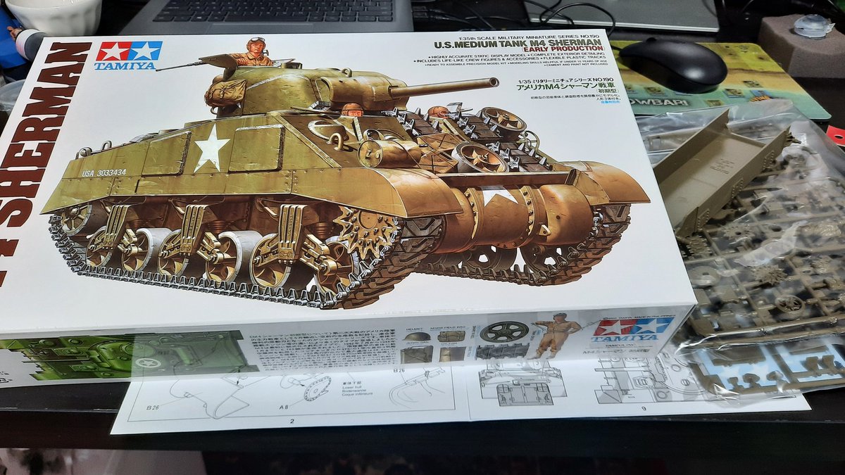 Waiting for my new airbrush to arrive before I can paint my Panther, so doing a quick classic Tamiya Sherman in the mean time.