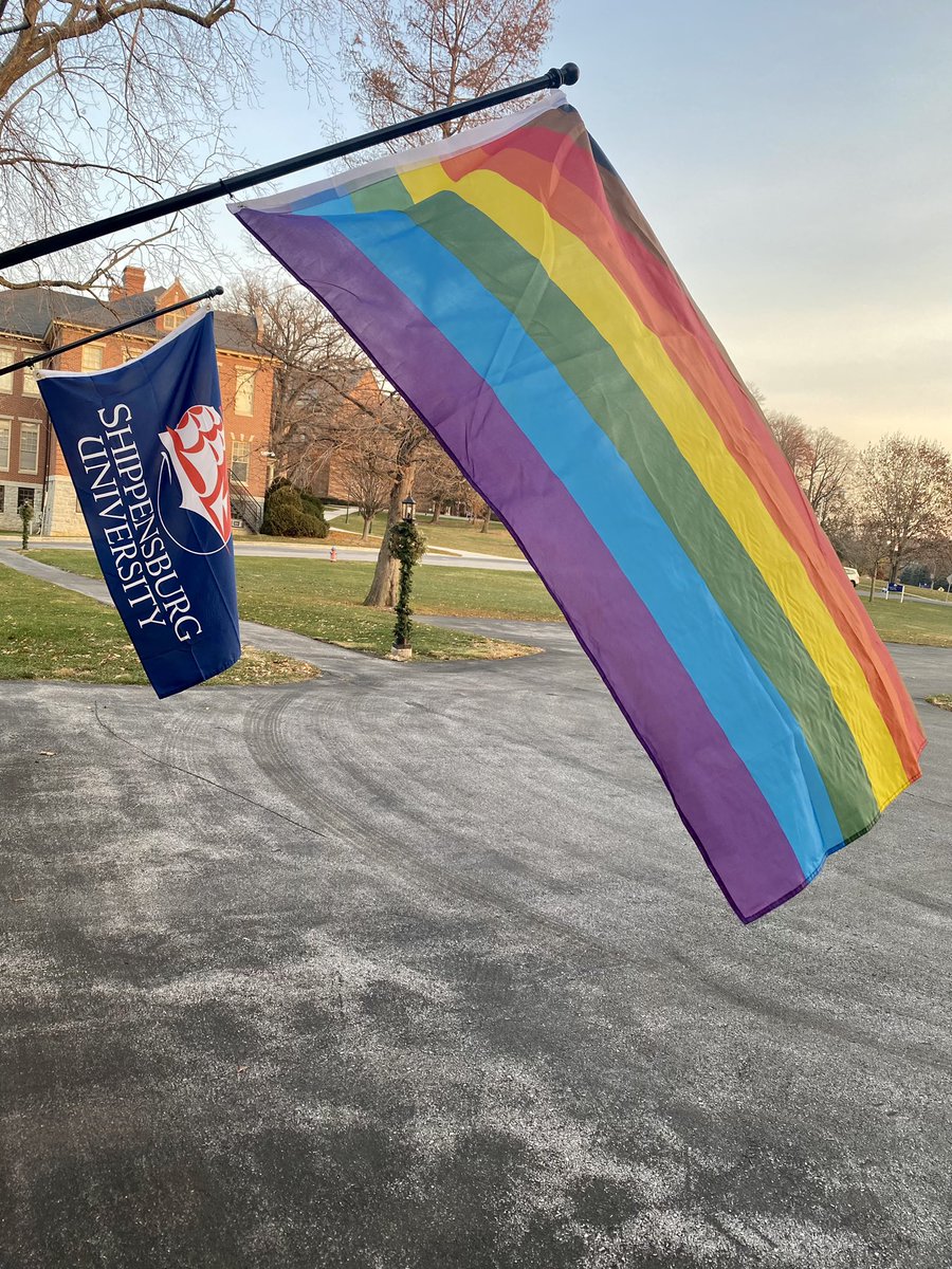 The pride flag flies high on the Martin House today as we continue the tradition of #LavenderGraduation for our <a href="/shippensburgU/">Shippensburg University</a> LGBTQ+ students 💜🎓