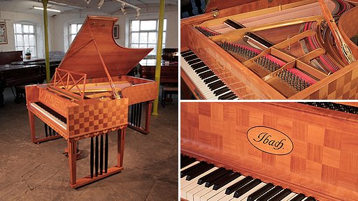 besbrodepianos's tweet photo. Ref 2814: Restored, 1907, #Ibach grand #piano for sale with a stunning, chequered, cherry case, openwork music desk and gate legs with black spindles. Piano one of two designed for Richard #Strauss £100,000. 
https://t.co/97dE9aVwAj https://t.co/X1qCU6Q8Kq