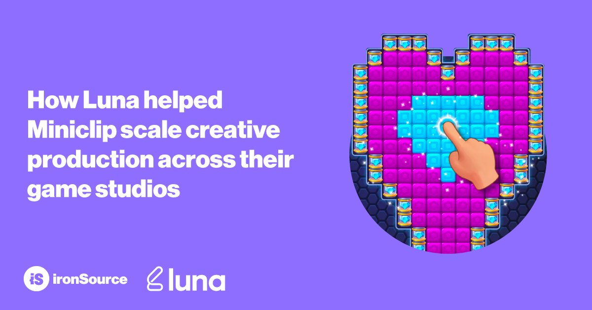 Read how Luna helped <a href="/Miniclip/">Miniclip</a> scale creative production across their game studios: pxle.me/uEDXeOM9

#gamedev #creatives #gamestudio