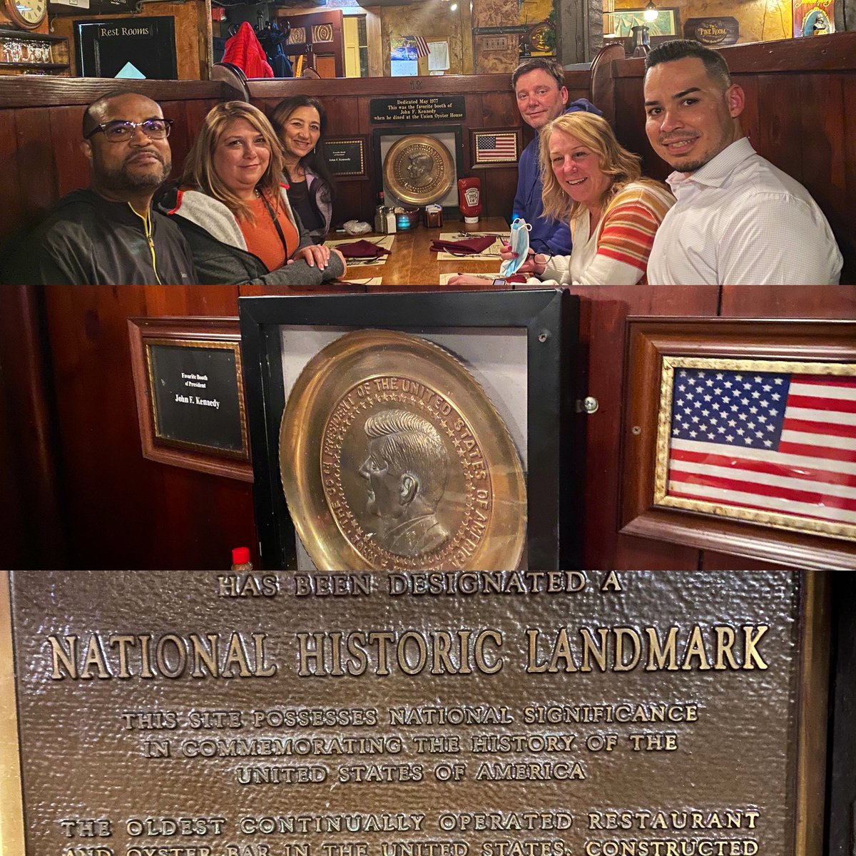After a successful Boston hiring event, some of United’s finest HR teammates enjoy dinner at the historic Ye Old Union Oyster House.