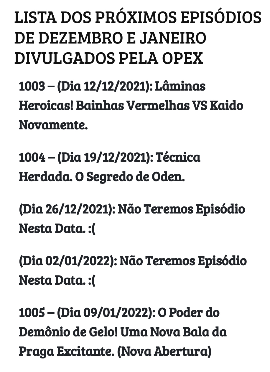 Próximos Episódios (1003 – 1005)