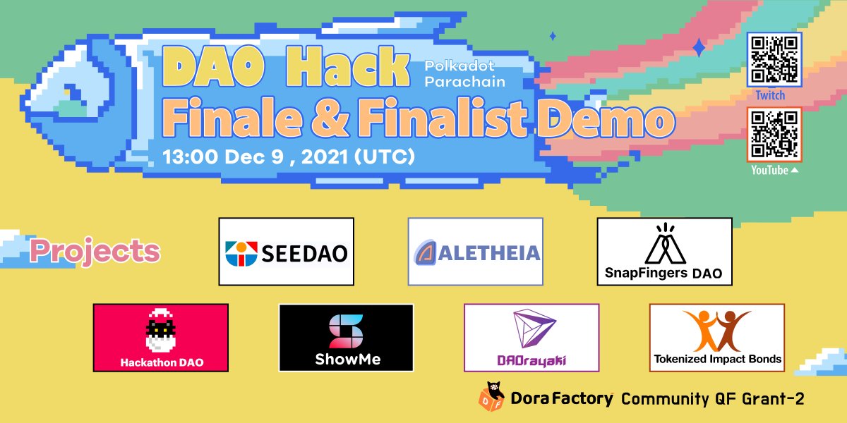 DoraFactory's tweet photo. DF is live streaming with 7 participating projects NOW! Each project will do a 5 min project demo showcase &amp; Q&amp;A. Come peek the latest DAOs movement! Come check us out:
Youtube: https://t.co/YusbXxFubD
Twitch: https://t.co/u2LSeIWw51 https://t.co/o5IY5XCU7p