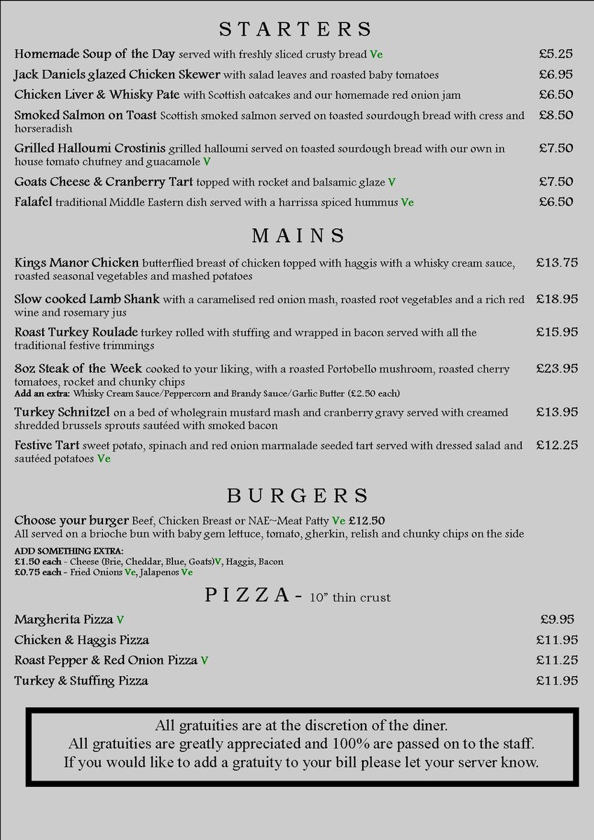 KingsManorHotel's tweet photo. Take a look at our festive menu here. Featuring all the Christmas classics you'd expect, plus some special tasty treats for vegetarians and vegans! https://t.co/8QxDj7EycJ